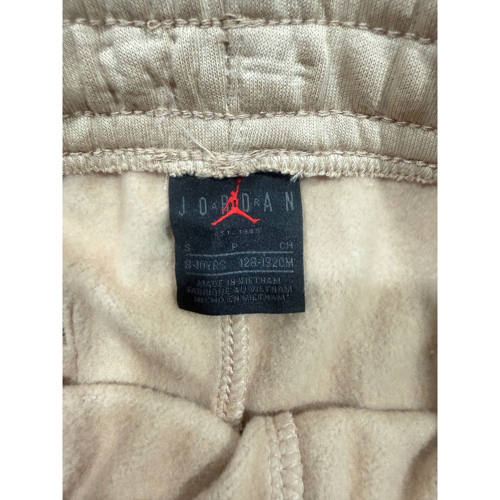 Jordan Boys Essentials Fleece Jogger Pants Tan Beige Jumpman Logo Size S 8-10 - Picture 3 of 3